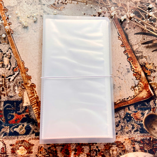 1 Pc Large Space Transparent Frosted PP Strap Sticker Organizer Book