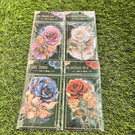 6 Sheets Vintage Dark Gothic Rose Flower PET Sticker