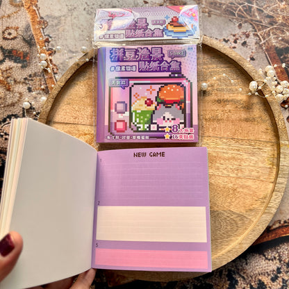 24 Sheets Pixel Art Scrapbooking Sticker Book