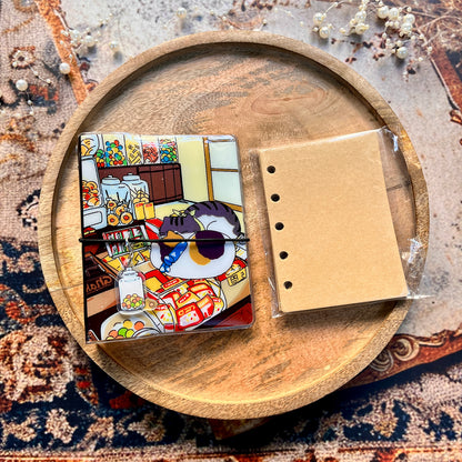 1 Pc Loose-Leaf Lynx Story M5 Notebook with Band Closure and Charm