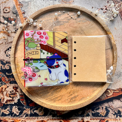 1 Pc Loose-Leaf Lynx Story M5 Notebook with Band Closure and Charm