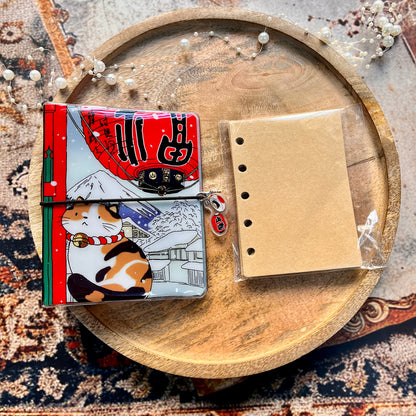 1 Pc Loose-Leaf Lynx Story M5 Notebook with Band Closure and Charm