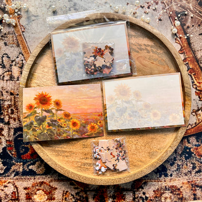 54 Pcs of Puzzle Stickers: Monet Impressions Series Retro Landscape Stickers