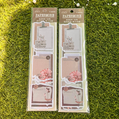 6 Sheets Flower Messenger Series Simple Border Landscaping Strip Tape