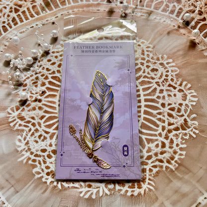 1 Pc Exquisite Metal Classical Chinese Style Cultural feather Bookmark