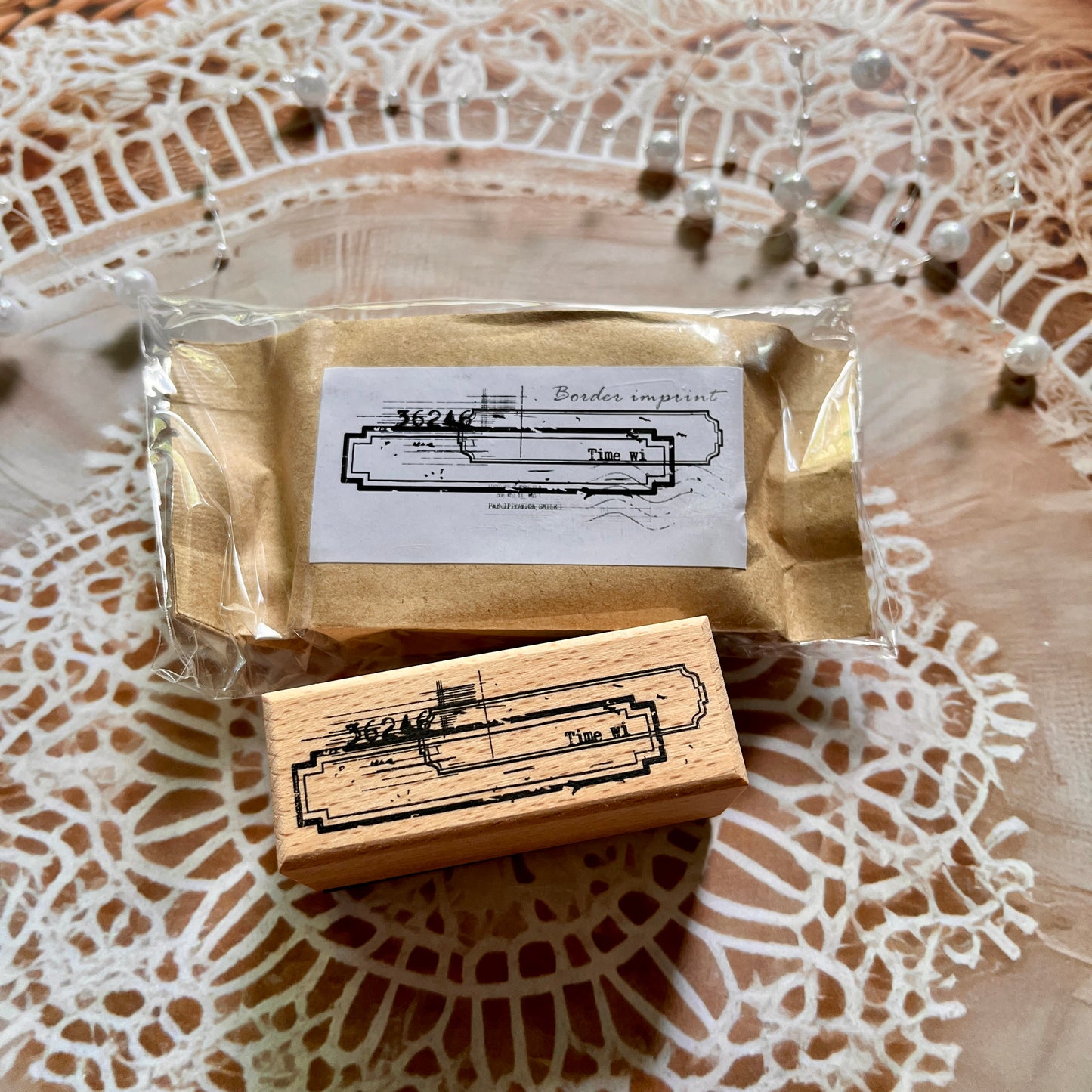 1 Pc Border Stamps Series Small Wooden Rubber stamp for scrapbook