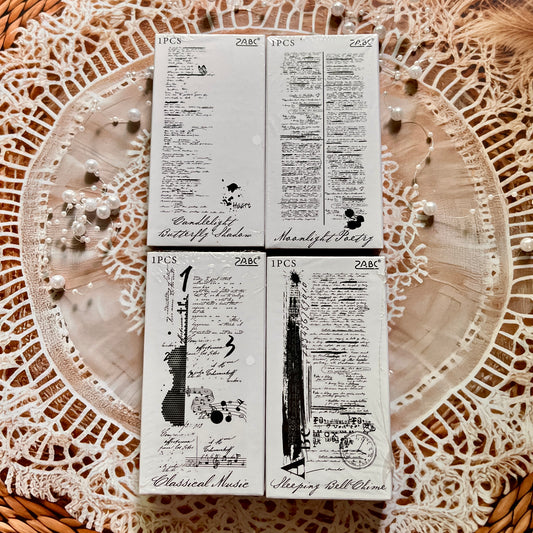 1 Pc Age Poetry Collection Beech Wooden Vintage English Stamp