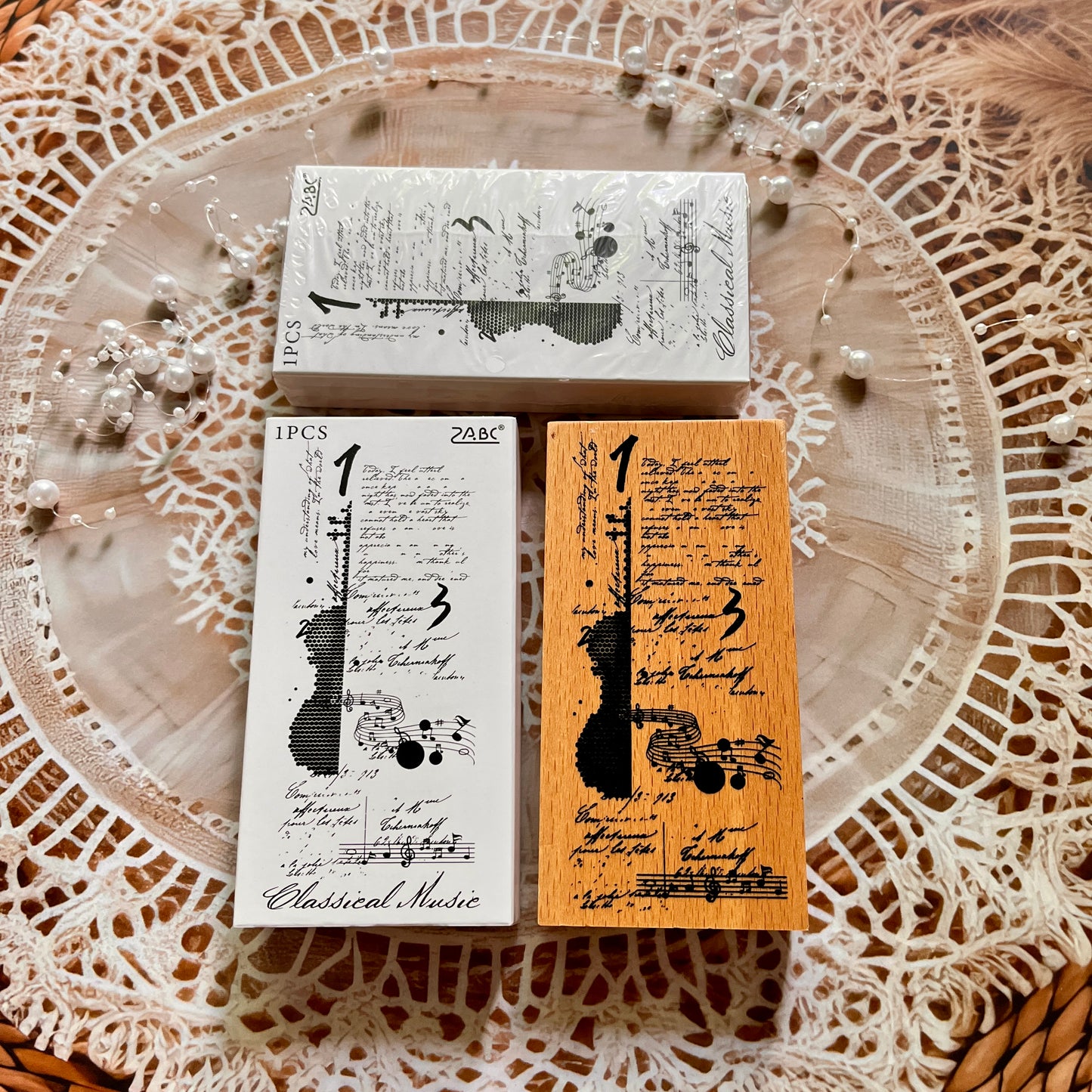 1 Pc Age Poetry Collection Beech Wooden Vintage English Stamp