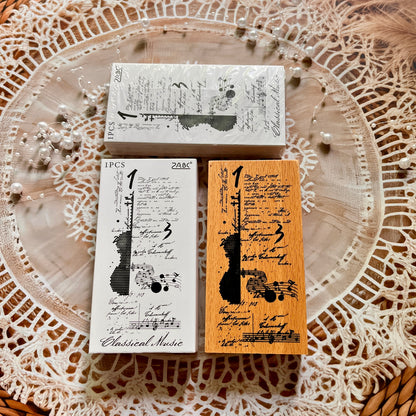 1 Pc Age Poetry Collection Beech Wooden Vintage English Stamp