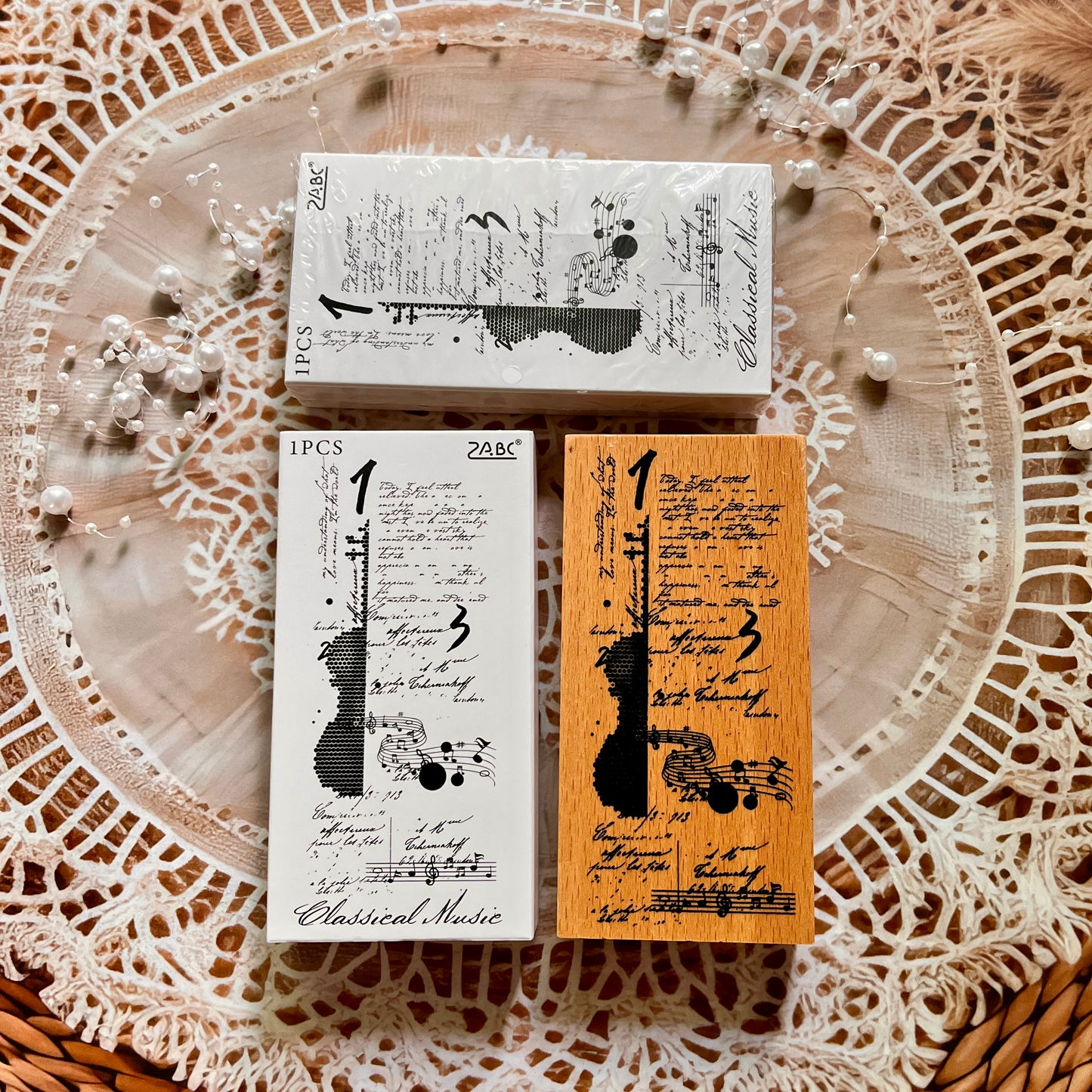 1 Pc Age Poetry Collection Beech Wooden Vintage English Stamp