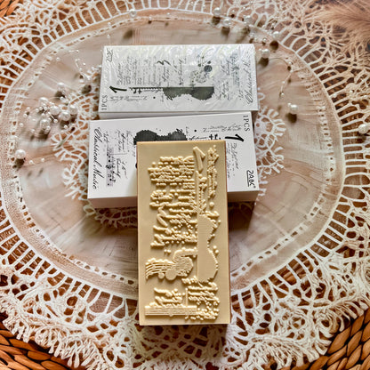 1 Pc Age Poetry Collection Beech Wooden Vintage English Stamp