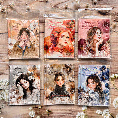 40 Pcs Blooming Encounters Retro Character Floral Stickers