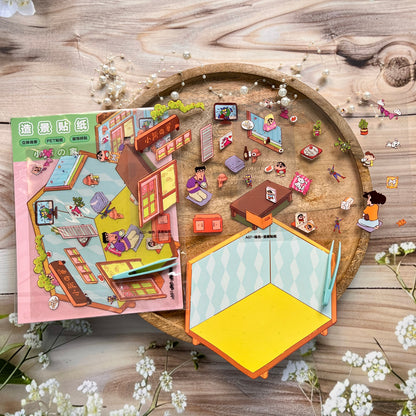3 sheets Shinchan Scenes 3D Scenery Cute Cartoon Stickers