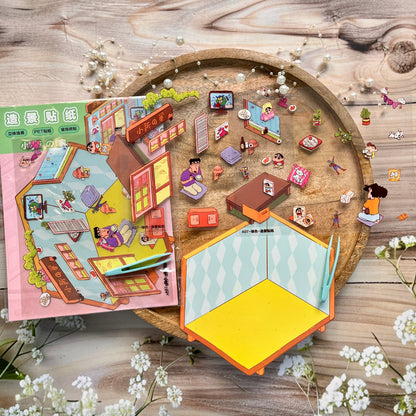 3 sheets Shinchan Scenes 3D Scenery Cute Cartoon Stickers