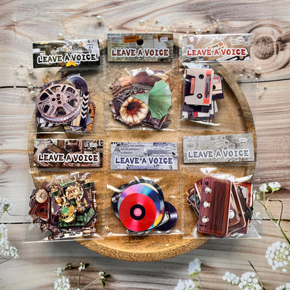 10 Pcs Vintage Voice Series Retro DIY Journaling Stickers