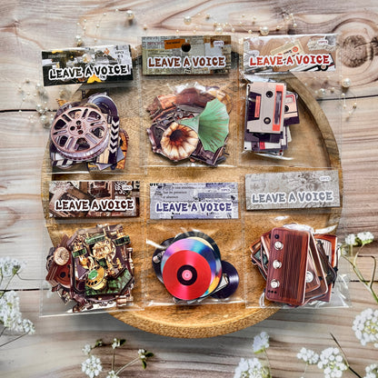 10 Pcs Vintage Voice Series Retro DIY Journaling Stickers