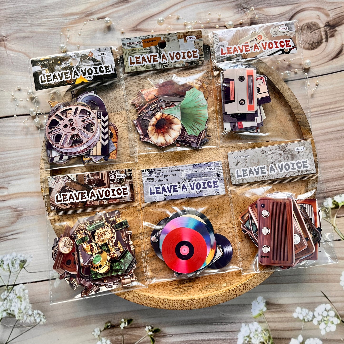 10 Pcs Vintage Voice Series Retro DIY Journaling Stickers