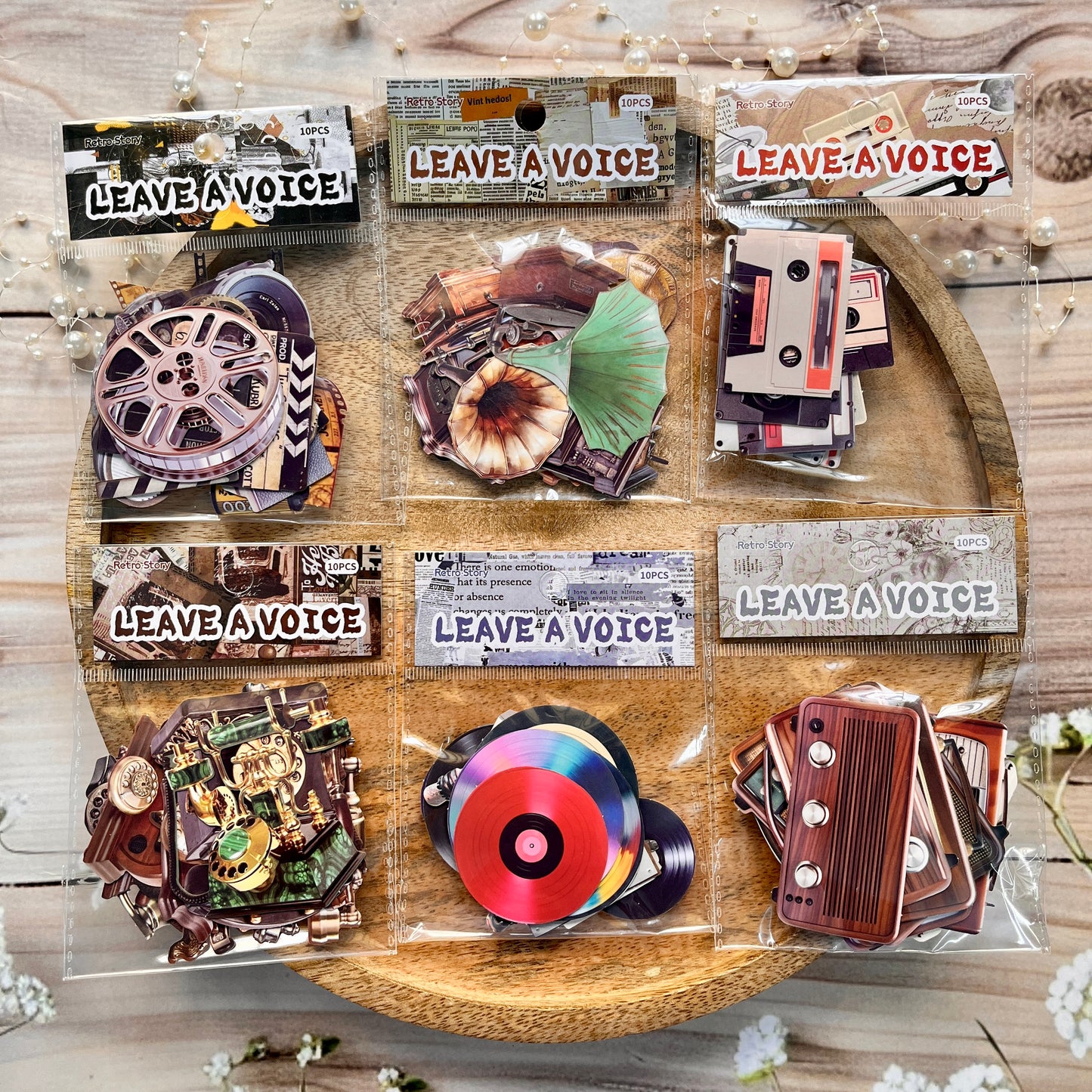 10 Pcs Vintage Voice Series Retro DIY Journaling Stickers