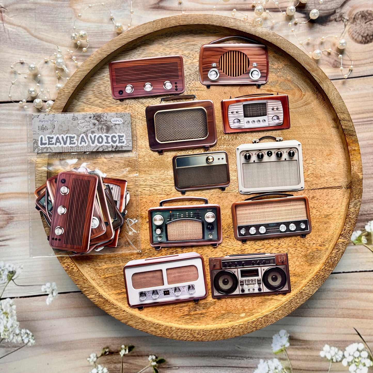 10 Pcs Vintage Voice Series Retro DIY Journaling Stickers