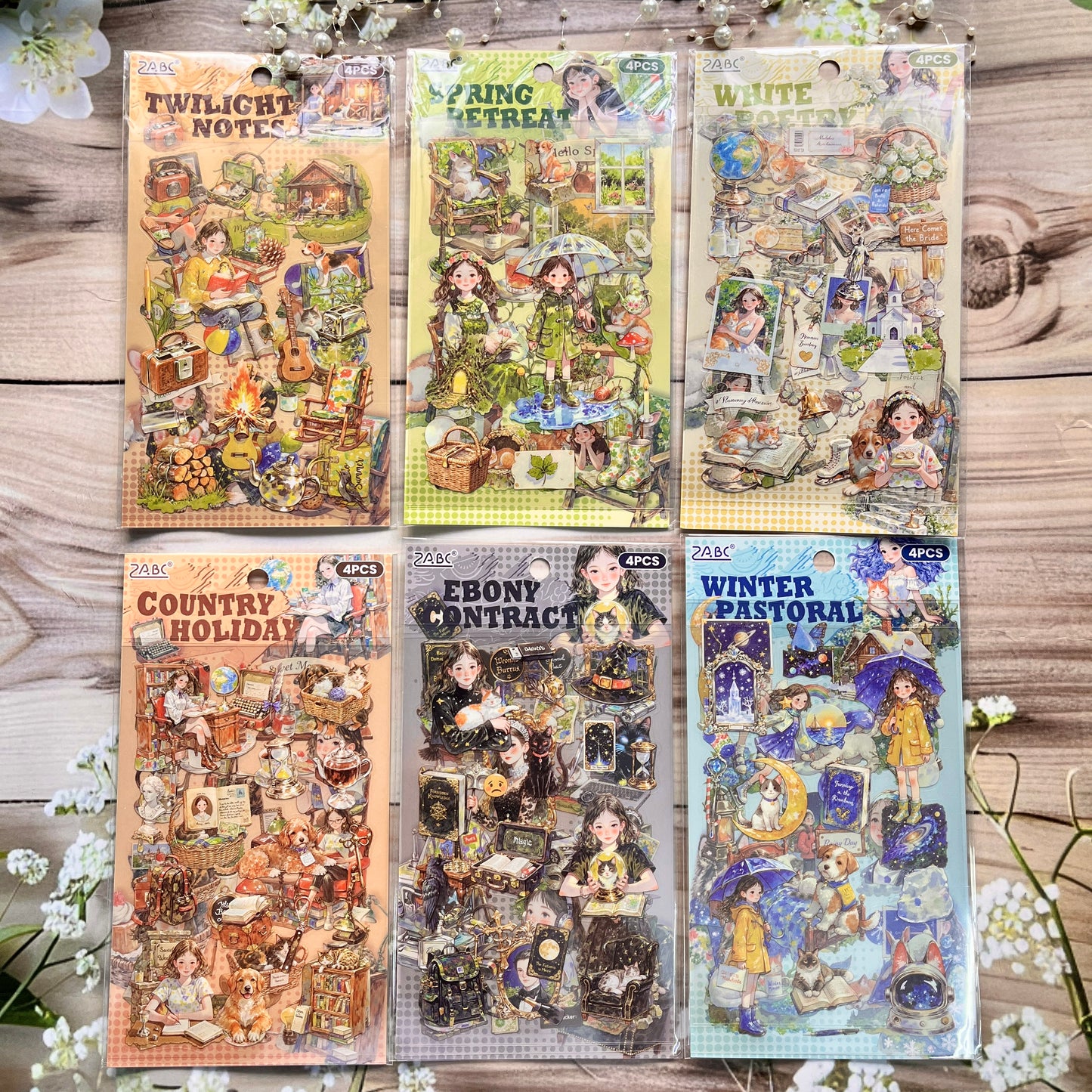 4 Sheets Funky Adventure Character Journal Stickers
