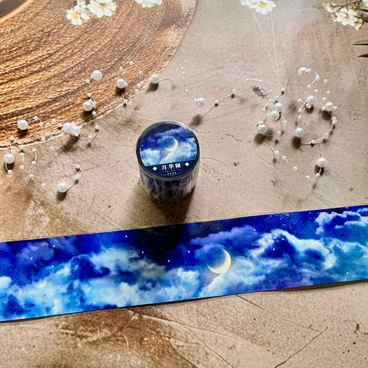 Beautiful Moon Ancient Blue Sky Pet Tape for Journaling