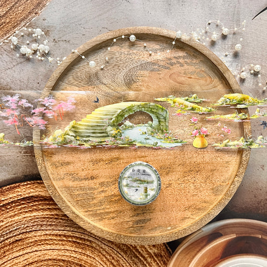 1 Pc Ancient Charm Pink Flower Banquet Scenic Sample Tape