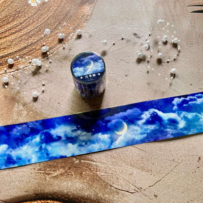 Beautiful Moon Ancient Blue Sky Pet Tape for Journaling