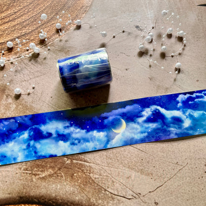 Beautiful Moon Ancient Blue Sky Pet Tape for Journaling