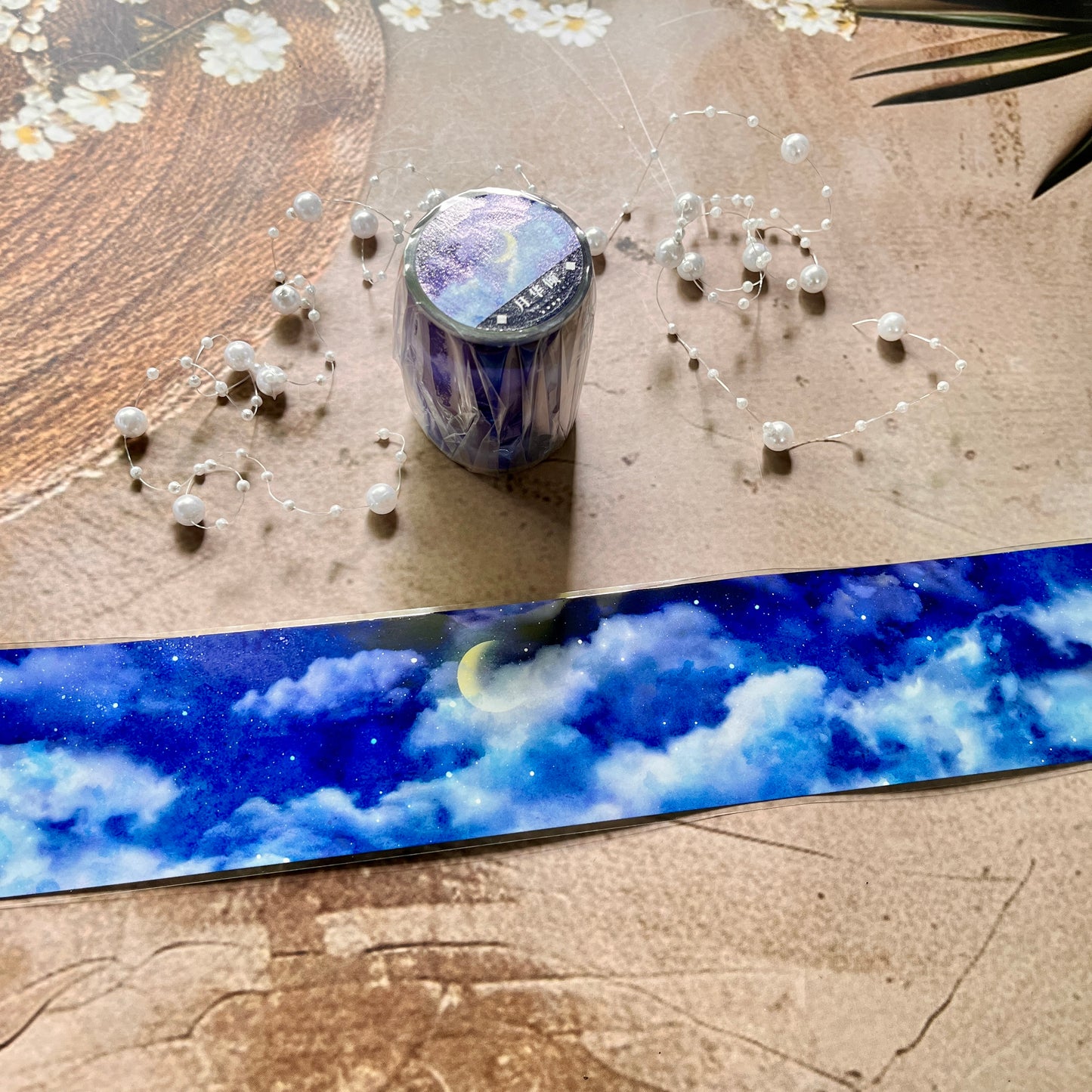 Beautiful Moon Ancient Blue Sky Pet Tape for Journaling