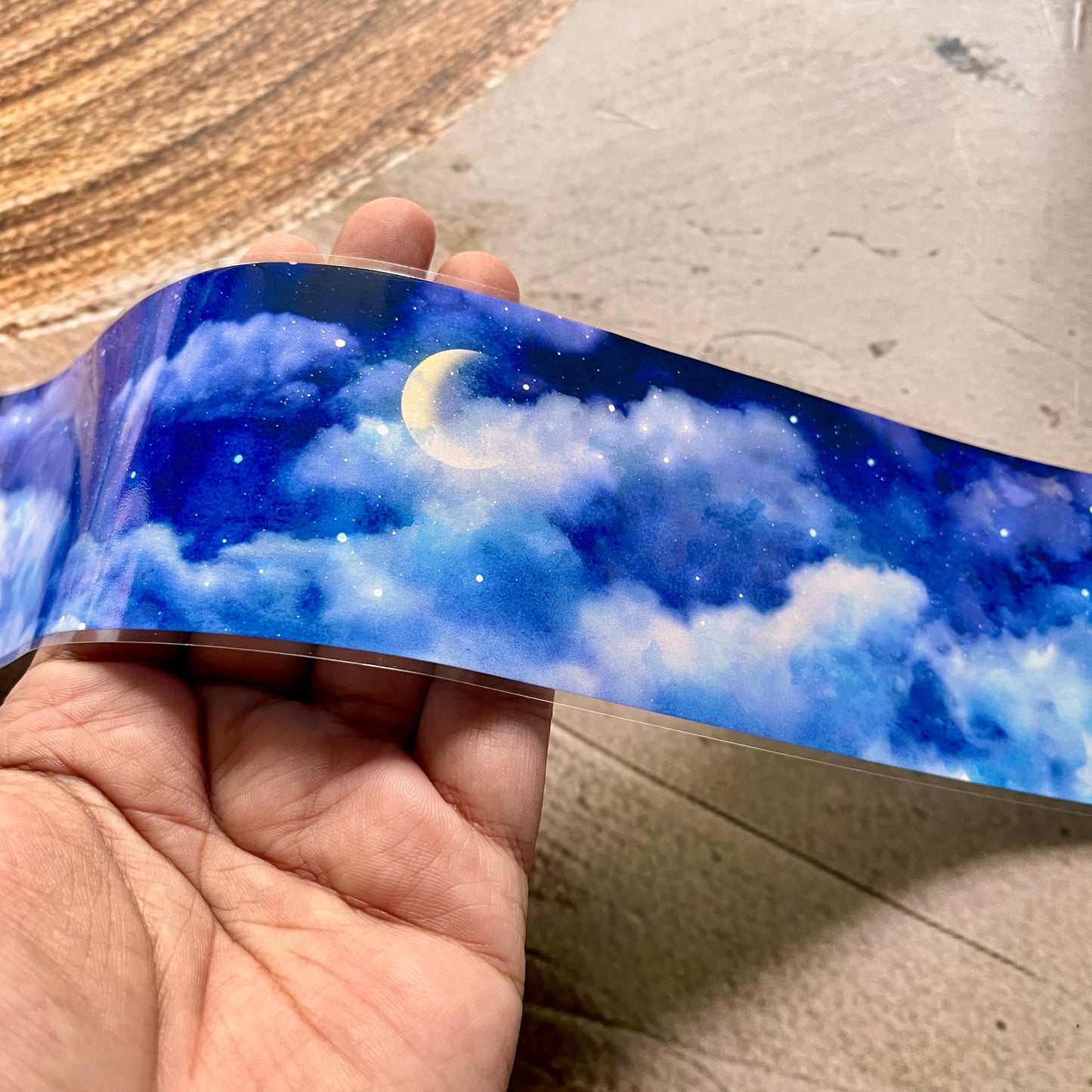 Beautiful Moon Ancient Blue Sky Pet Tape for Journaling