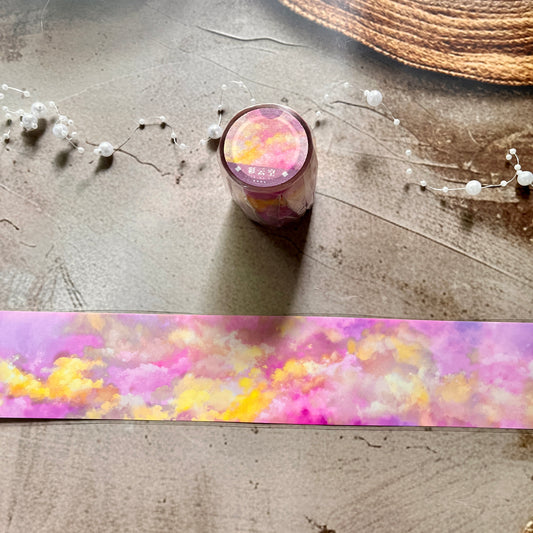 Pretty Pink and Yellow Sky Pet Tape for Journaling