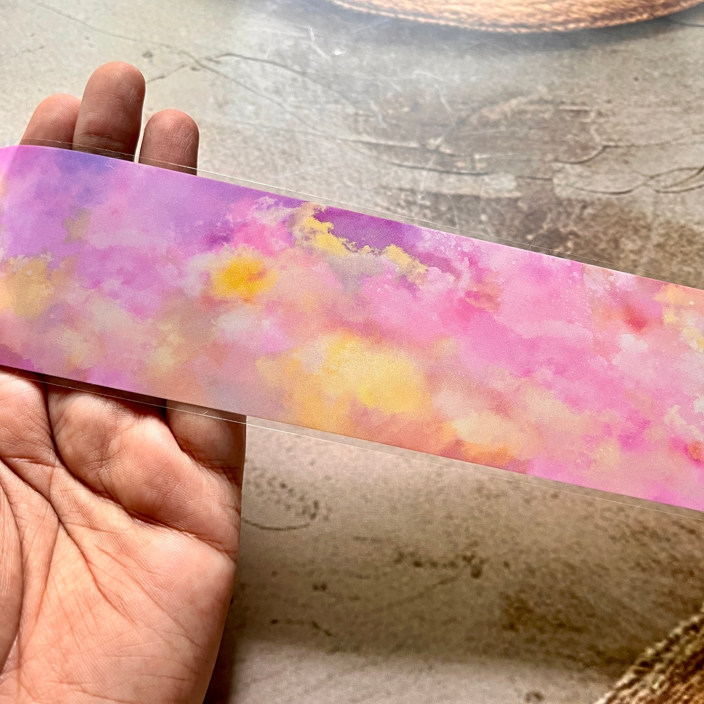 Pretty Pink and Yellow Sky Pet Tape for Journaling