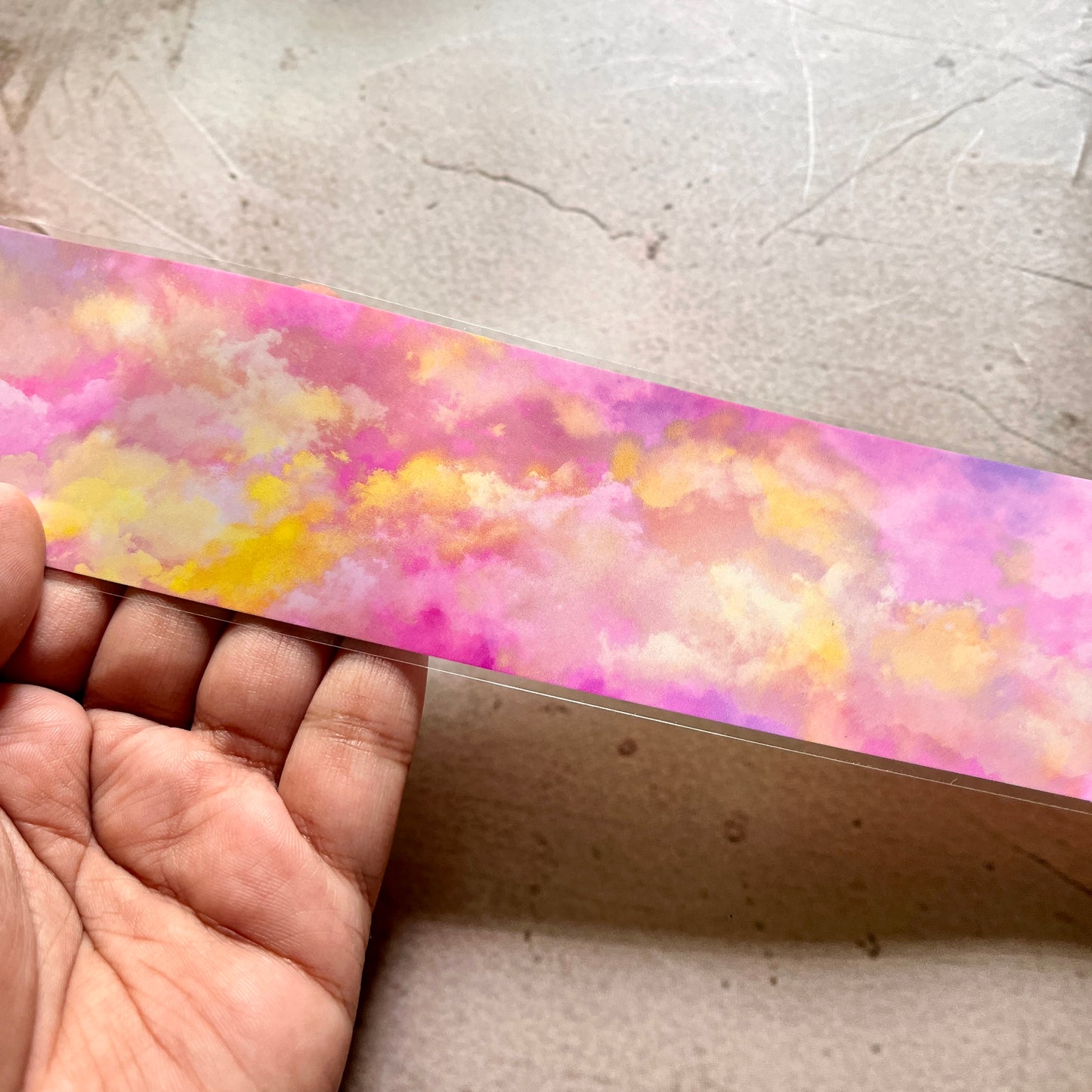 Pretty Pink and Yellow Sky Pet Tape for Journaling