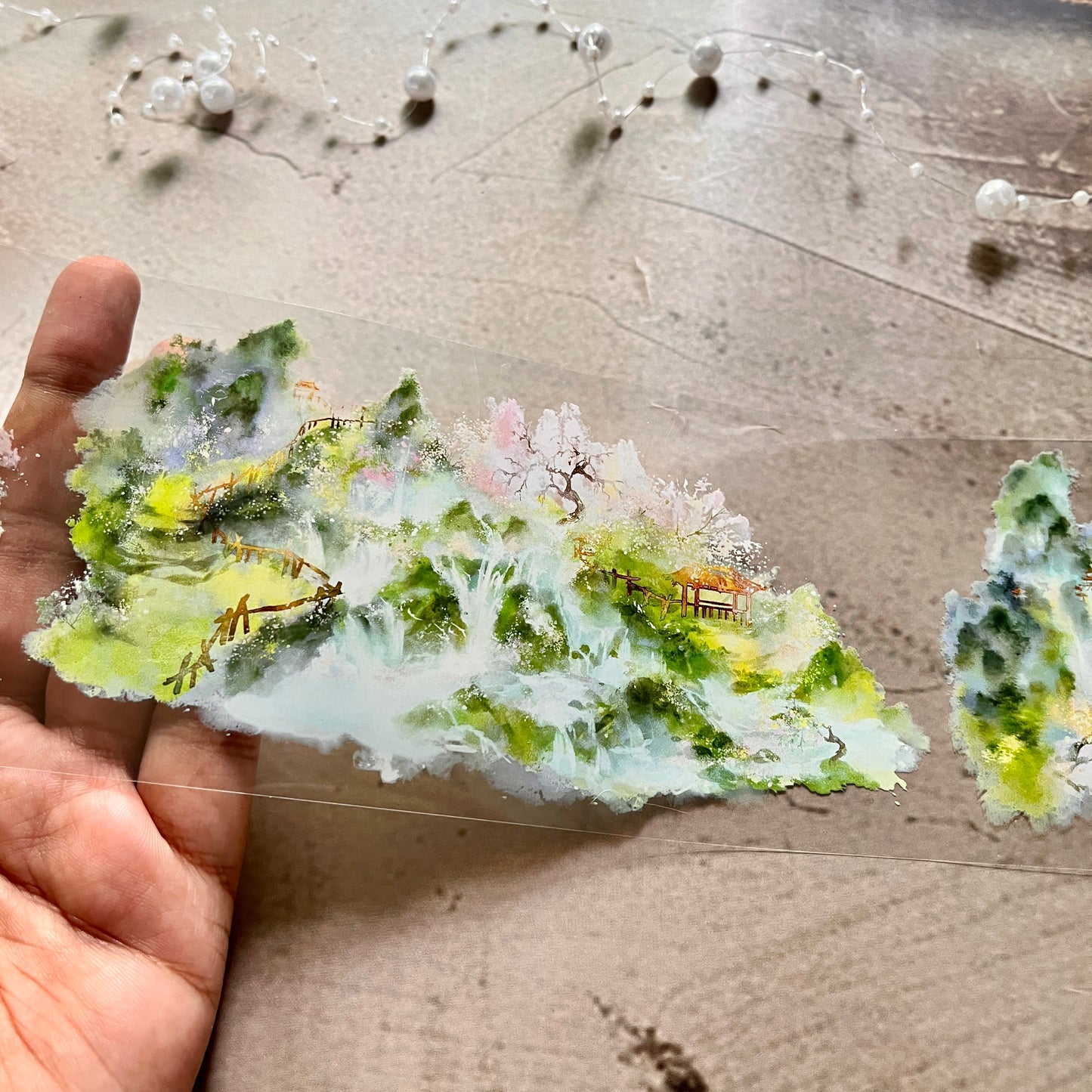 Beautiful Scenic Mountains and Waterbody Pet Tape for Journaling