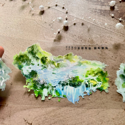 Beautiful Scenic Mountains and Waterbody Pet Tape for Journaling