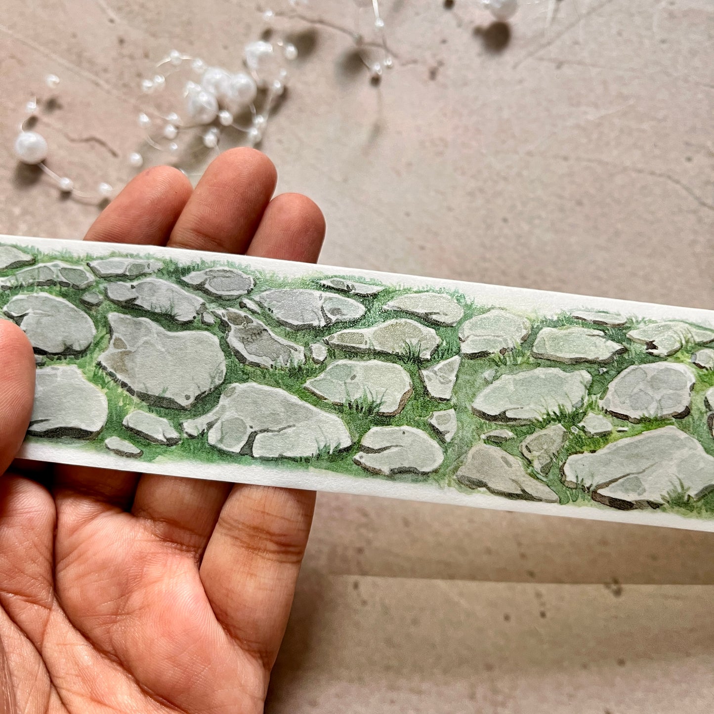 Green Grass and Small Brick Washi Tape for Journaling