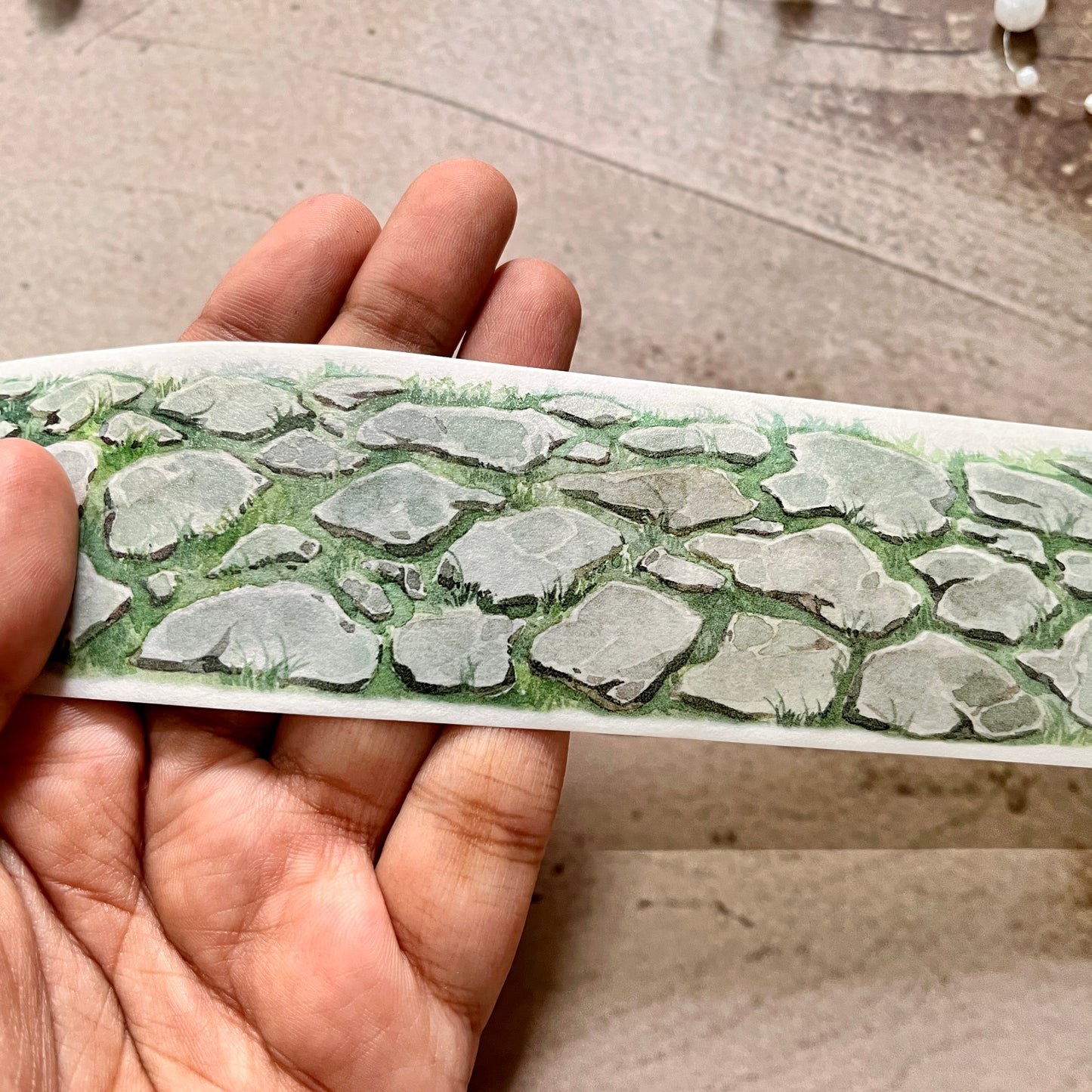 Green Grass and Small Brick Washi Tape for Journaling