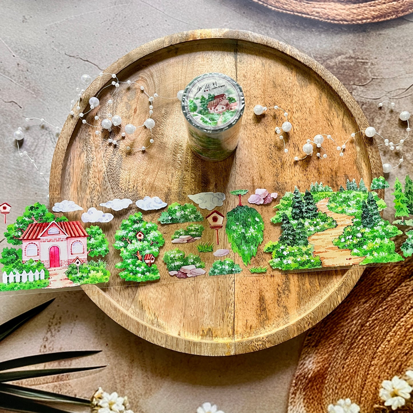 Little Mountain Village Pet Tape for Journaling