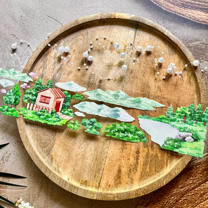 Little Mountain Village Pet Tape for Journaling