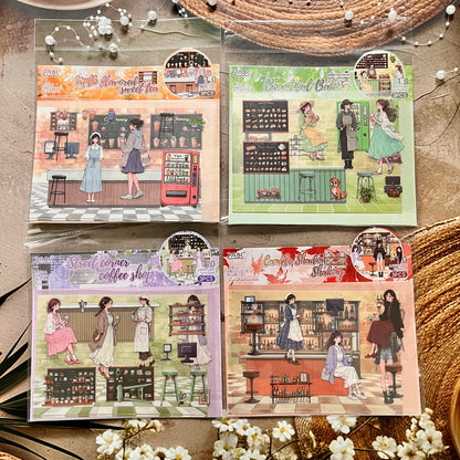 3 pcs/pack Afternoon Shimmer Scene Stickers for journaling