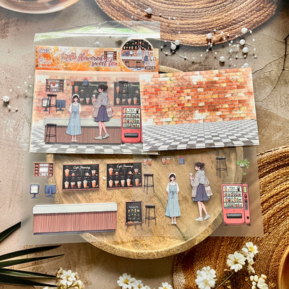 3 pcs/pack Afternoon Shimmer Scene Stickers for journaling