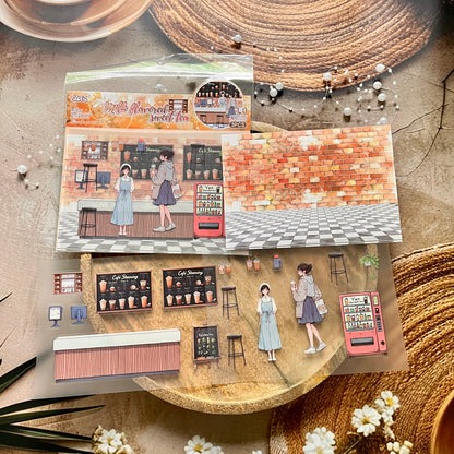 3 pcs/pack Afternoon Shimmer Scene Stickers for journaling