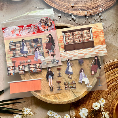 3 pcs/pack Afternoon Shimmer Scene Stickers for journaling