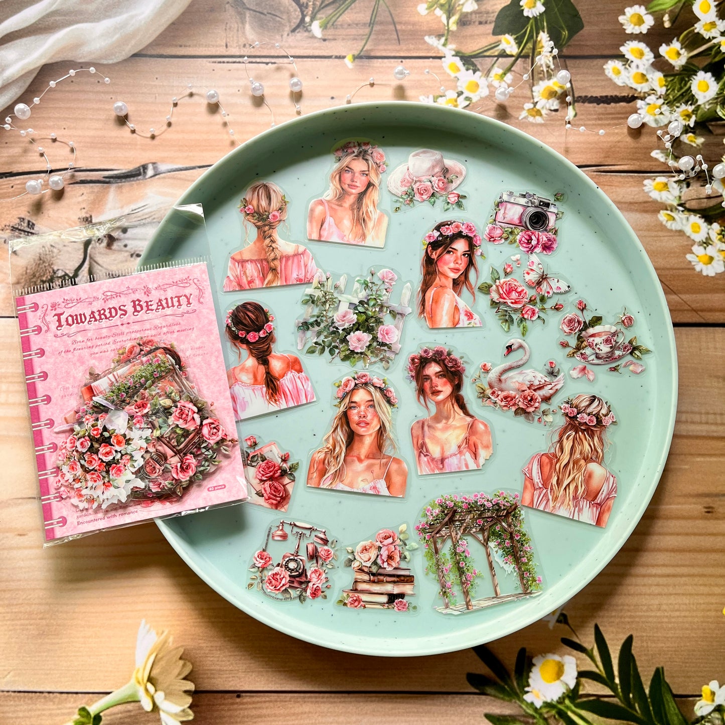 40 Pcs Towards Beauty series character journal decoration sticker pack