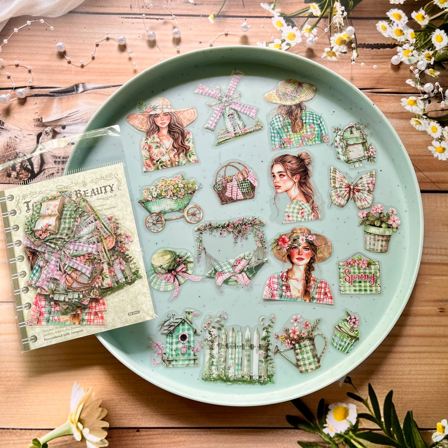 40 Pcs Towards Beauty series character journal decoration sticker pack