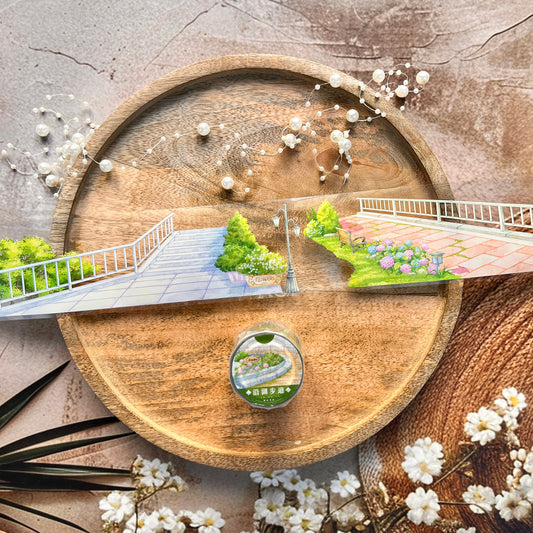 Sunshine Afternoon Lake Trail PET Landscape Tape for Journaling