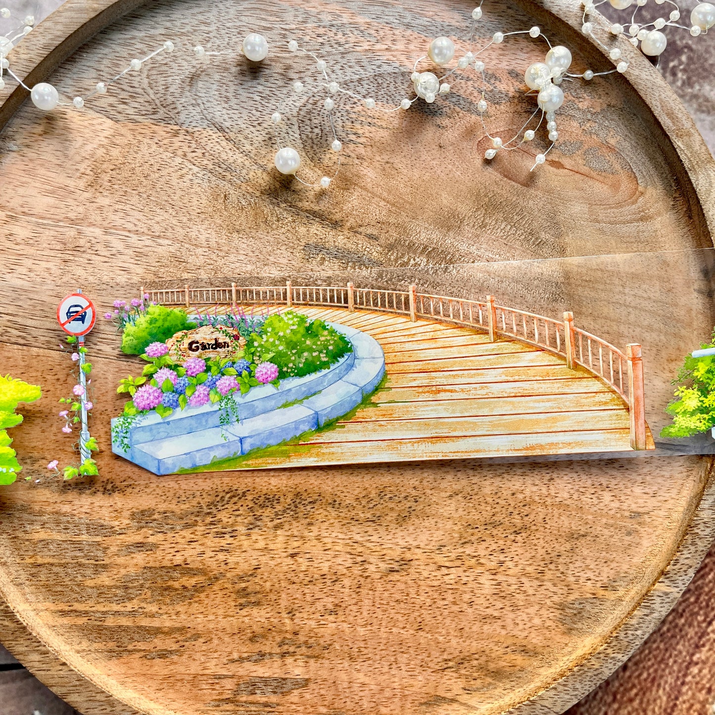 Sunshine Afternoon Lake Trail PET Landscape Tape for Journaling
