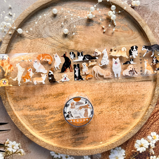 Cute Woof Dog Lover PET Tape for Journaling