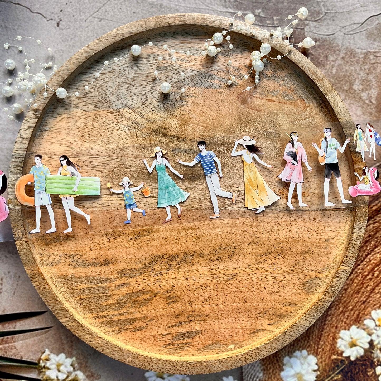 Sunshine Afternoon to the seaside Character Pet Tape for Journaling