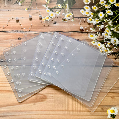 Transparent inner square loose-leaf card Floral Ring Binder for journaling